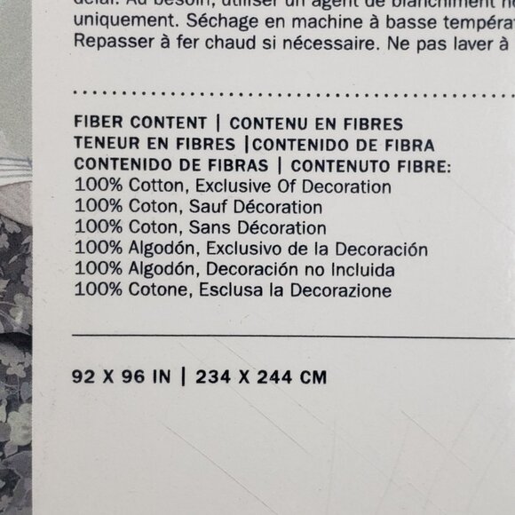 Ralph Lauren Home Avery Full/Queen Duvet Cover Grey Floral Chrysanthemum Heather - Picture 12 of 16